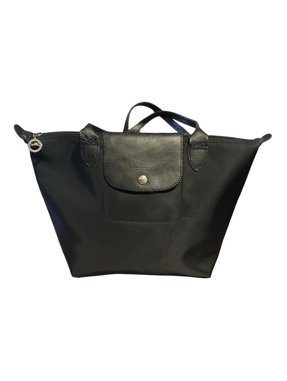 Longchamp Le Pliage Neo Black Nylon Tote Bag Medium Shoulder Handbag